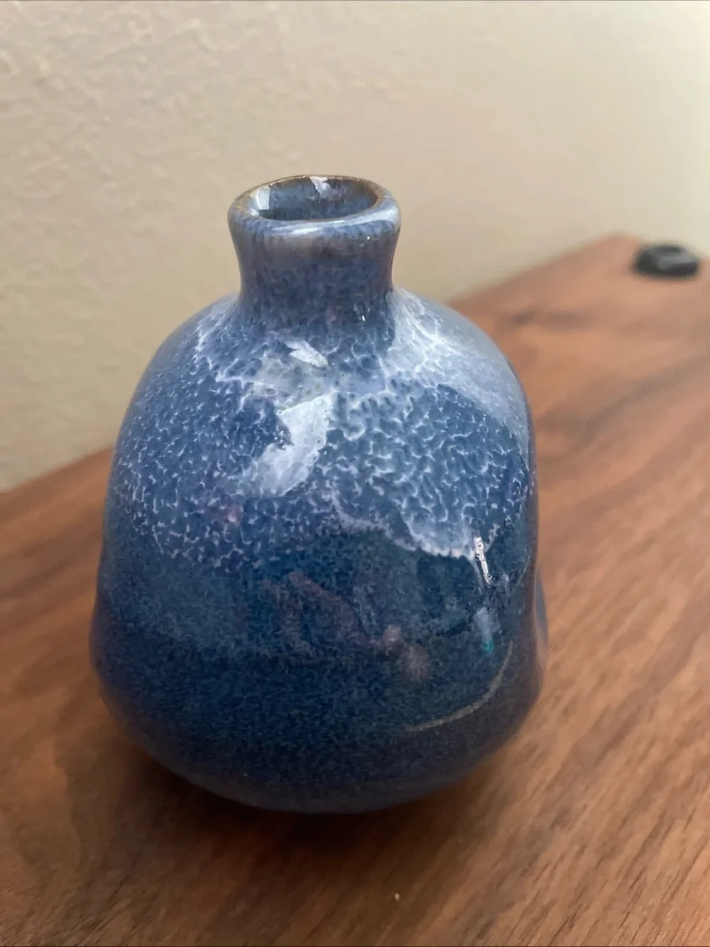 Blue Japanese Ceramic Glazed Decorative Bud Vase